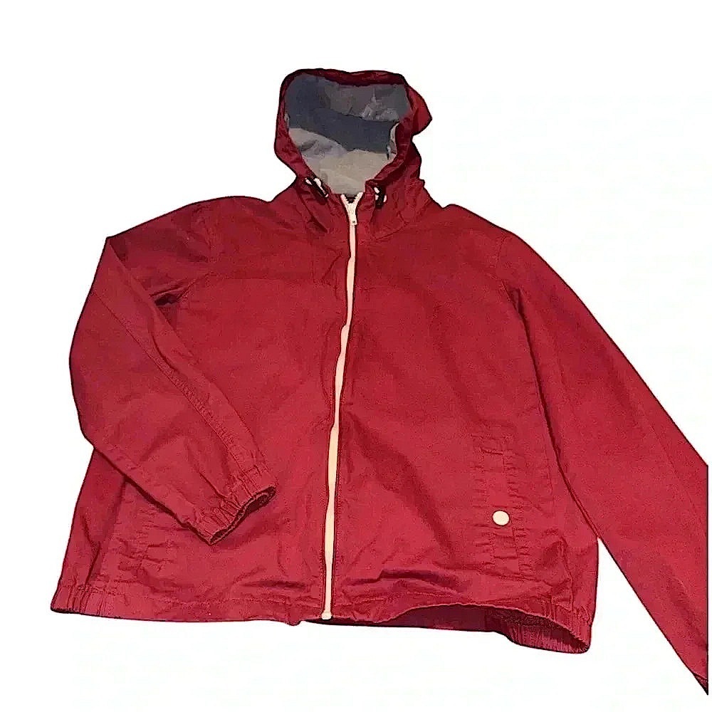 Craft + Flow Cotton Burgundy Zip Up Hooded Jacket Medium